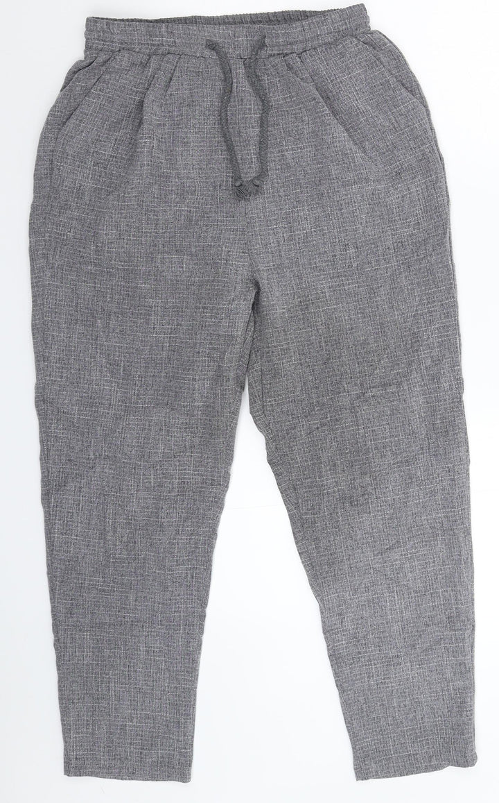 PRETTYLITTLETHING Womens Grey   Trousers  Size 10 L24 in