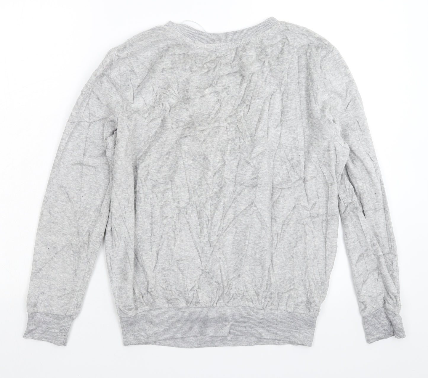 Primark Womens Grey Solid Fleece Top Pyjama Top Size 8  - Looney Tunes
