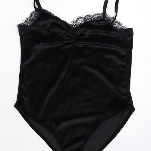 Boohoo Womens Black   Bodysuit One-Piece Size 12