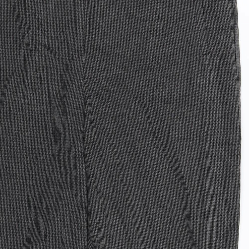 Marks and Spencer Womens Grey Houndstooth  Trousers  Size 12 L27 in