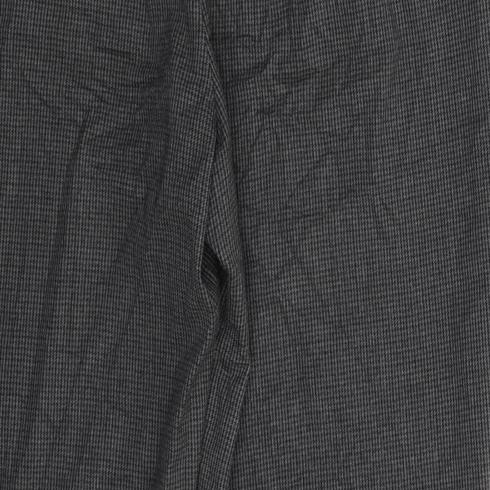 Marks and Spencer Womens Grey Houndstooth  Trousers  Size 12 L27 in