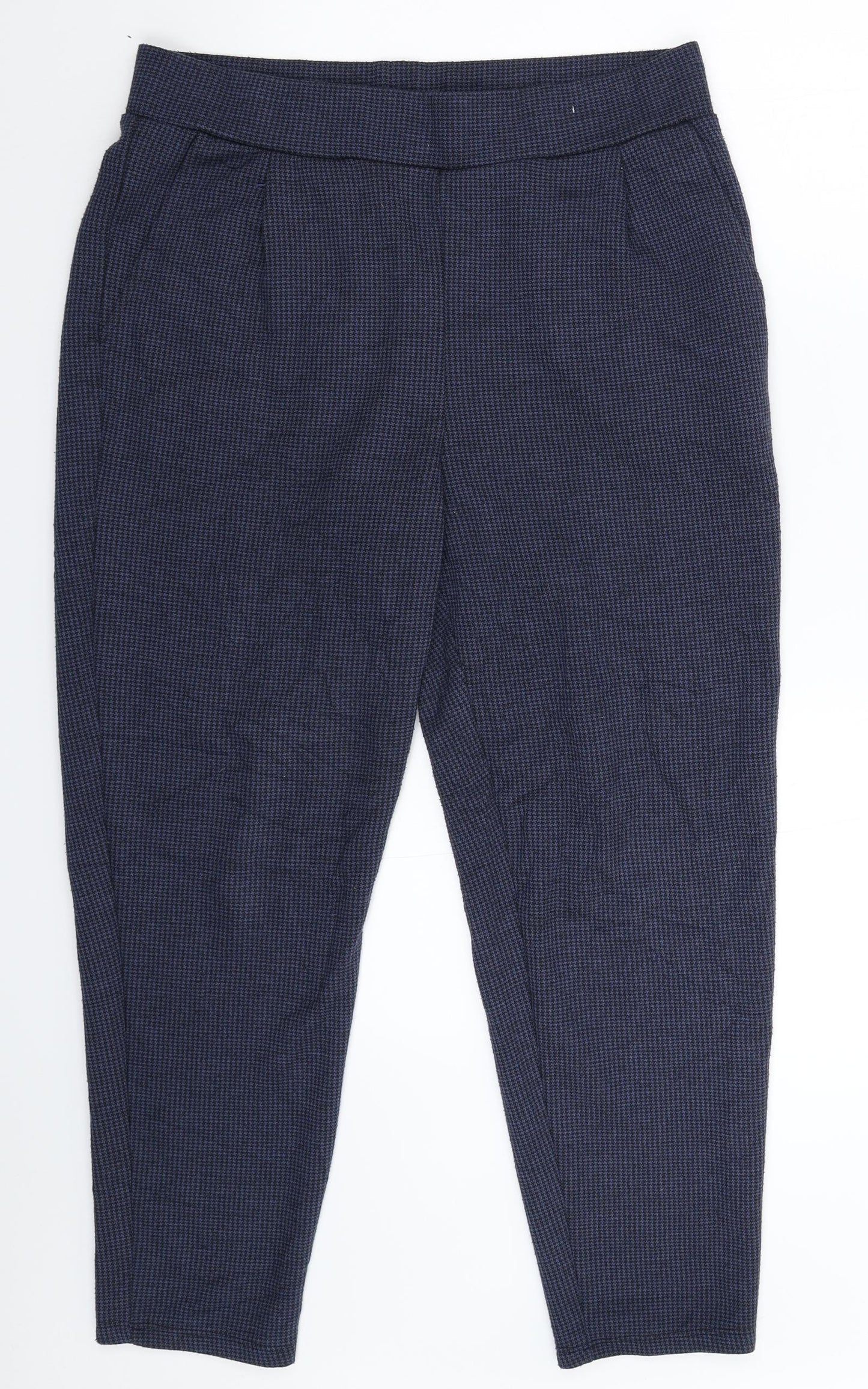TU Womens Blue Houndstooth  Trousers  Size 14 L27 in