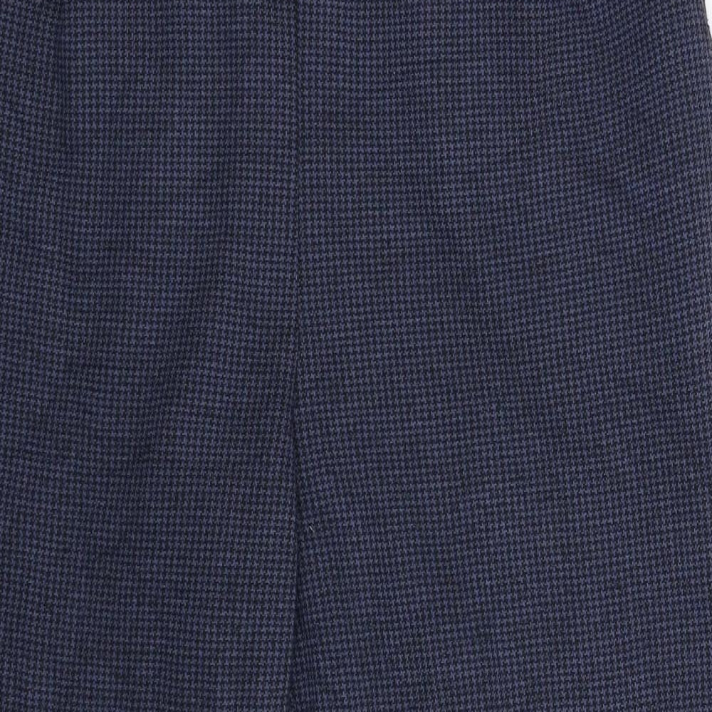 TU Womens Blue Houndstooth  Trousers  Size 14 L27 in
