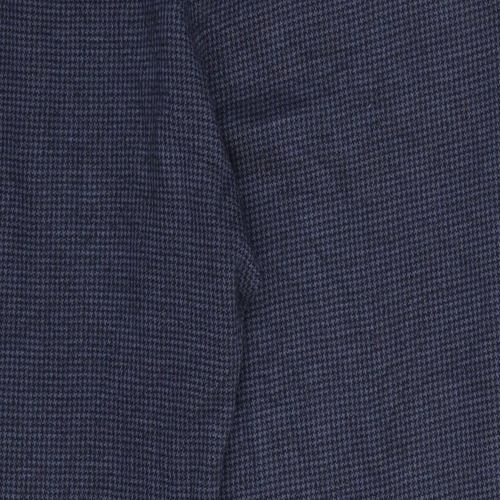 TU Womens Blue Houndstooth  Trousers  Size 14 L27 in