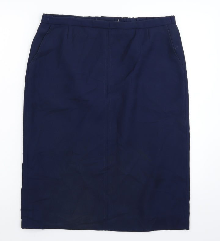 Preworn Womens Blue   Straight & Pencil Skirt Size 32 in