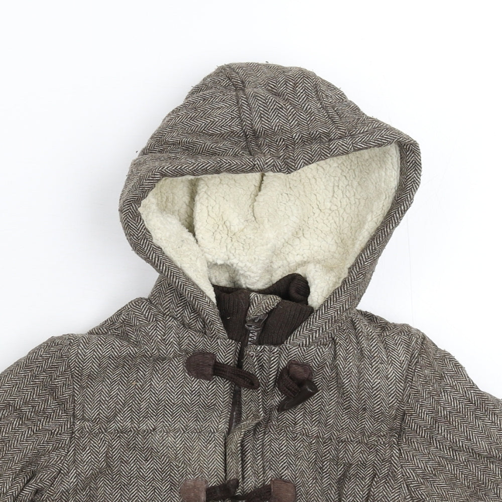 Merc Baby Grey Herringbone  Parka Coat Size 18-24 Months