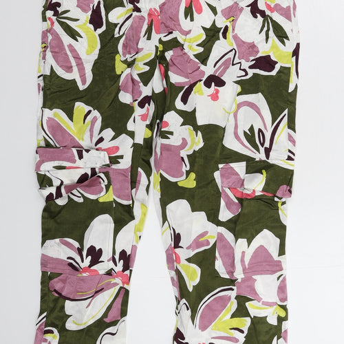 Autograph Womens Multicoloured Floral  Cargo Trousers Size 6 L27 in