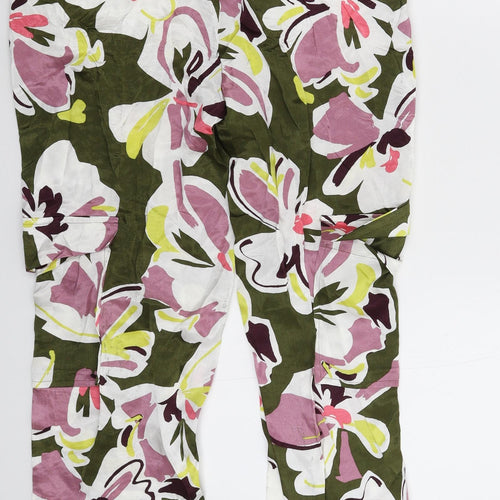Autograph Womens Multicoloured Floral  Cargo Trousers Size 6 L27 in