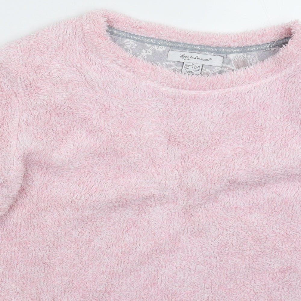 Primark Womens Pink Solid Fleece Top Pyjama Top Size 18