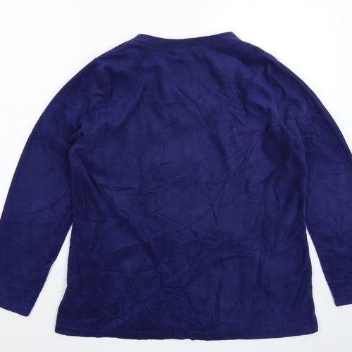 Primark Womens Blue Solid Fleece Top Pyjama Top Size 14