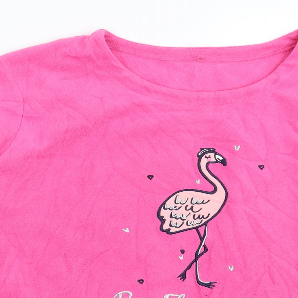 George Womens Pink Solid Fleece Top Pyjama Top Size 22