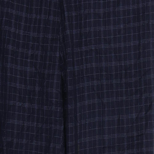 Marks and Spencer Womens Blue Check  Trousers  Size 14 L28 in