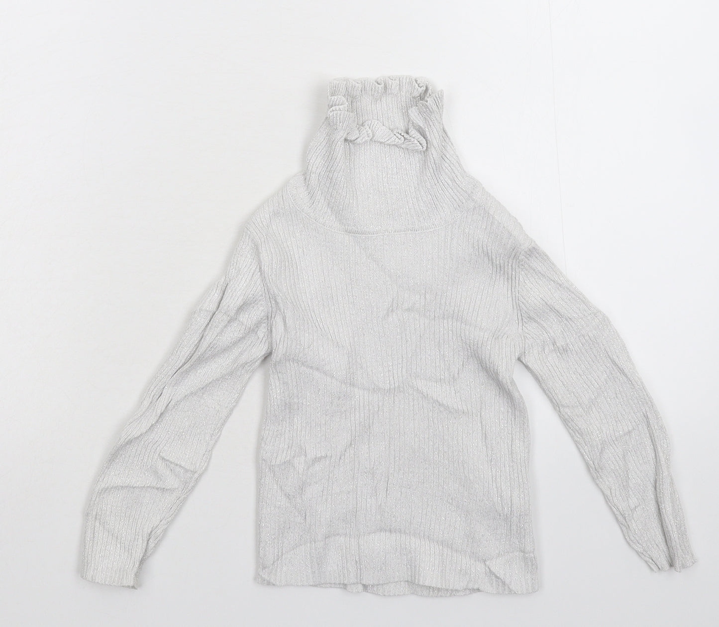 F&F Girls Silver  Knit Pullover Jumper Size 3-4 Years