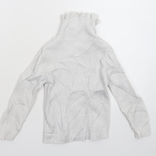 F&F Girls Silver  Knit Pullover Jumper Size 3-4 Years