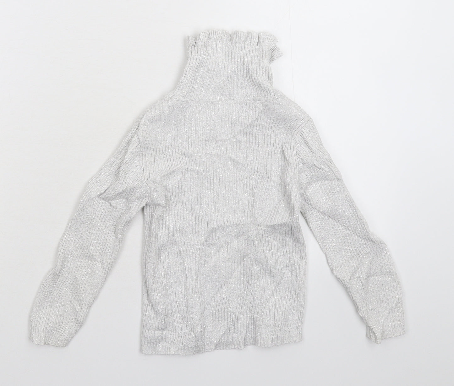 F&F Girls Silver  Knit Pullover Jumper Size 3-4 Years