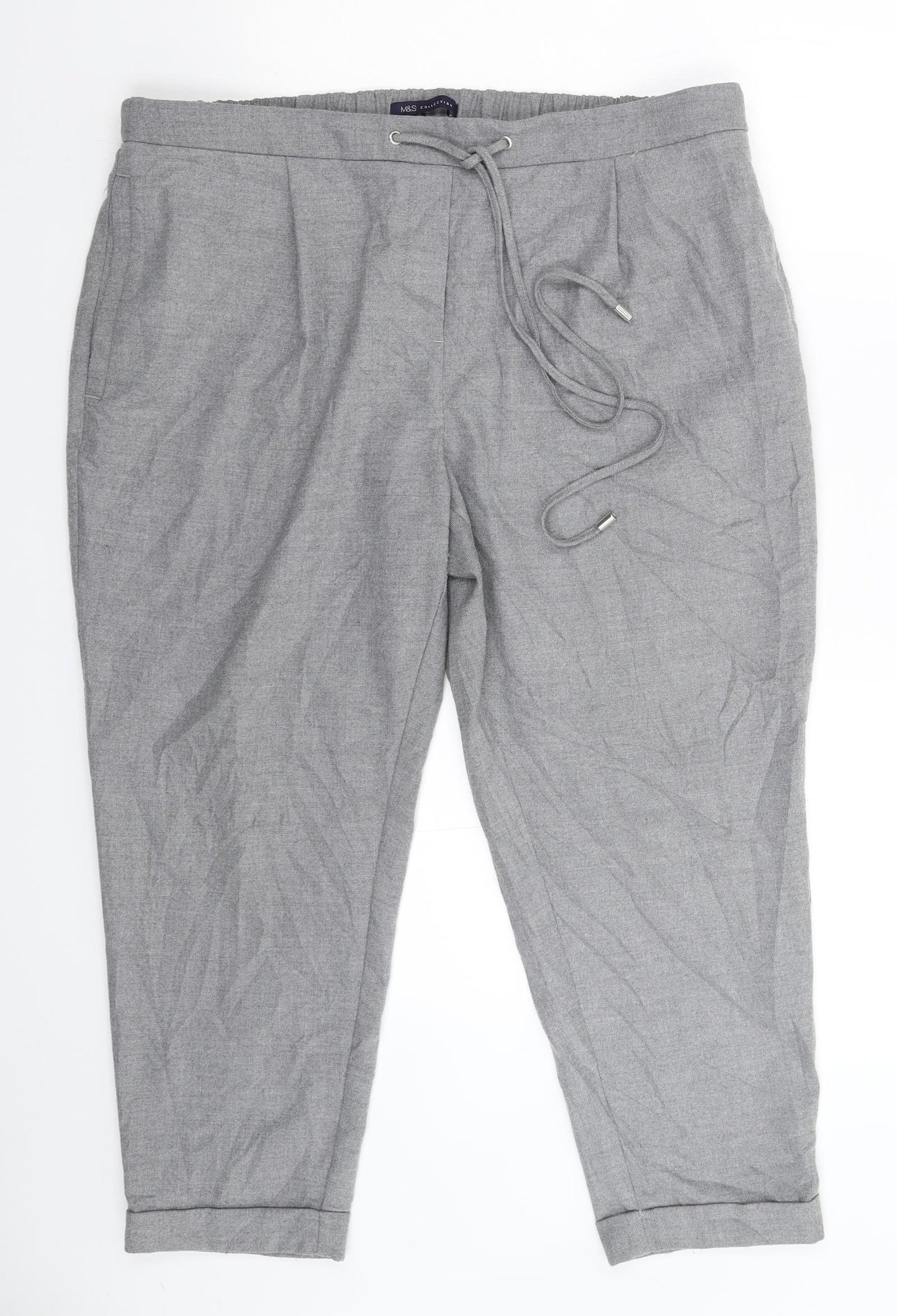 Marks and Spencer Womens Grey   Trousers  Size 18 L24 in