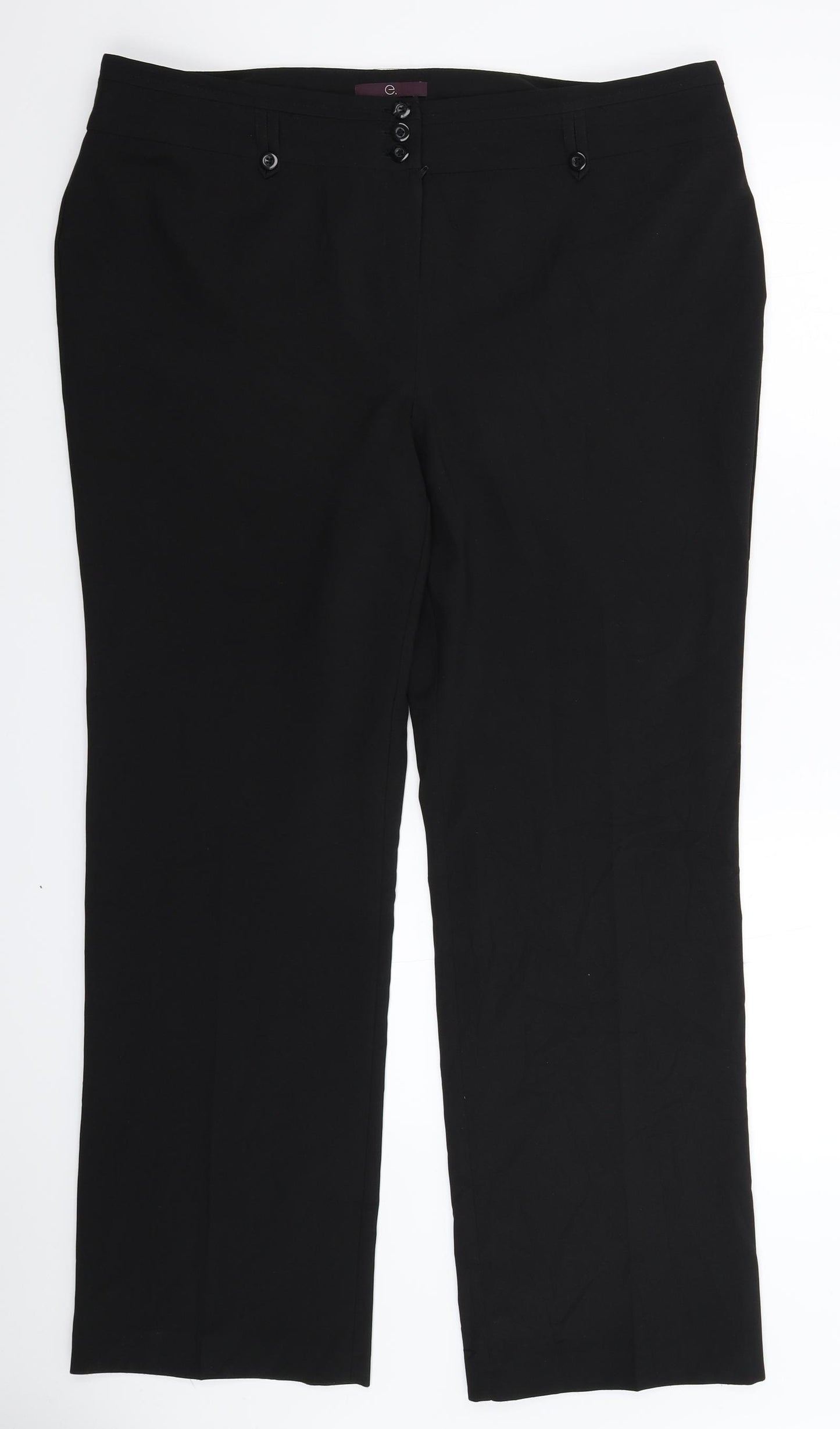 Evans Womens Black   Trousers  Size 18 L31 in