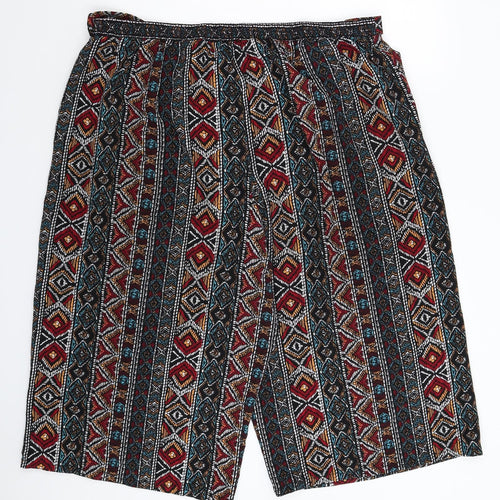 Primark Womens Multicoloured Geometric  Bermuda Shorts Size 20