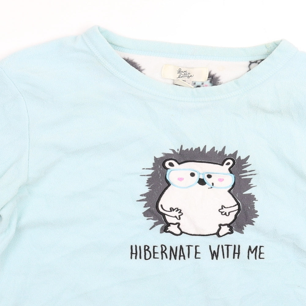 Primark Womens Green Solid Fleece Top Pyjama Top Size 12