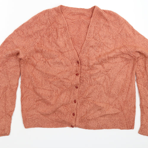 Preworn Womens Beige  Knit Cardigan Jumper Size 16