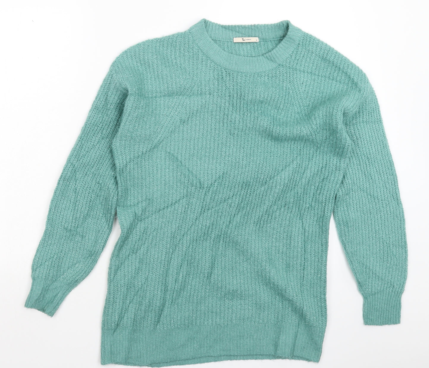 TU Womens Green  Knit Pullover Jumper Size 10