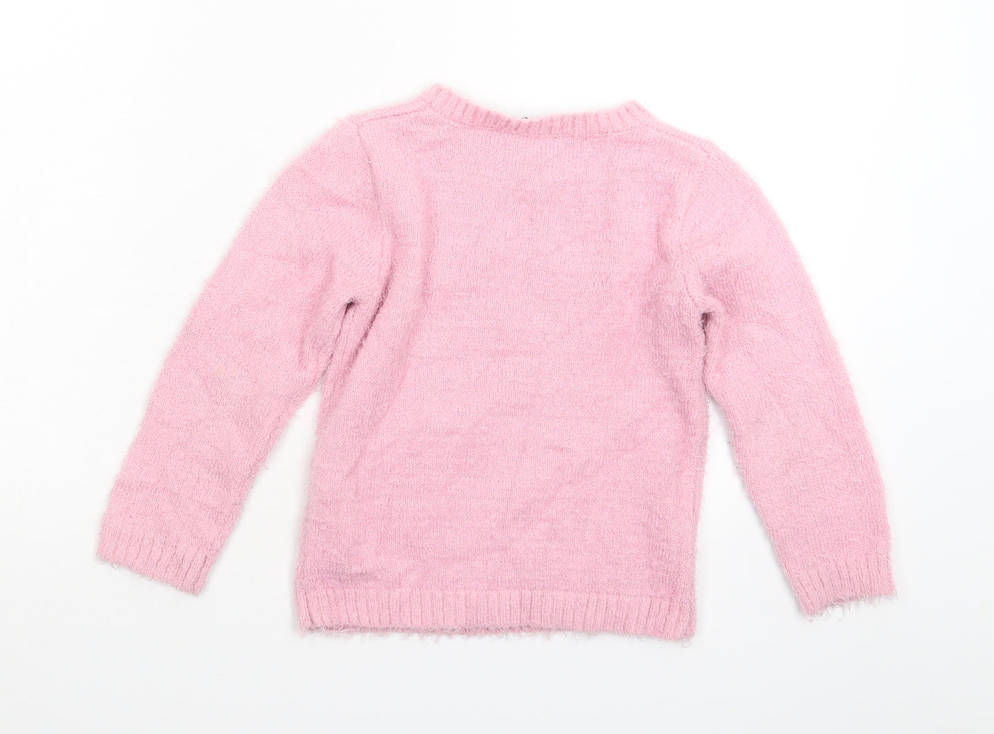George Girls Pink  Knit Pullover Jumper Size 4-5 Years