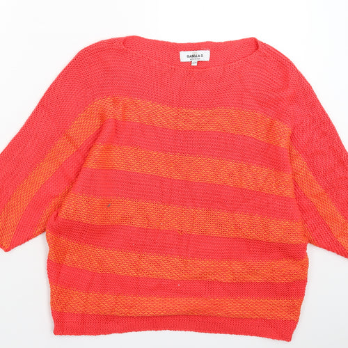 Isabella D Womens Pink  Knit Pullover Jumper Size M