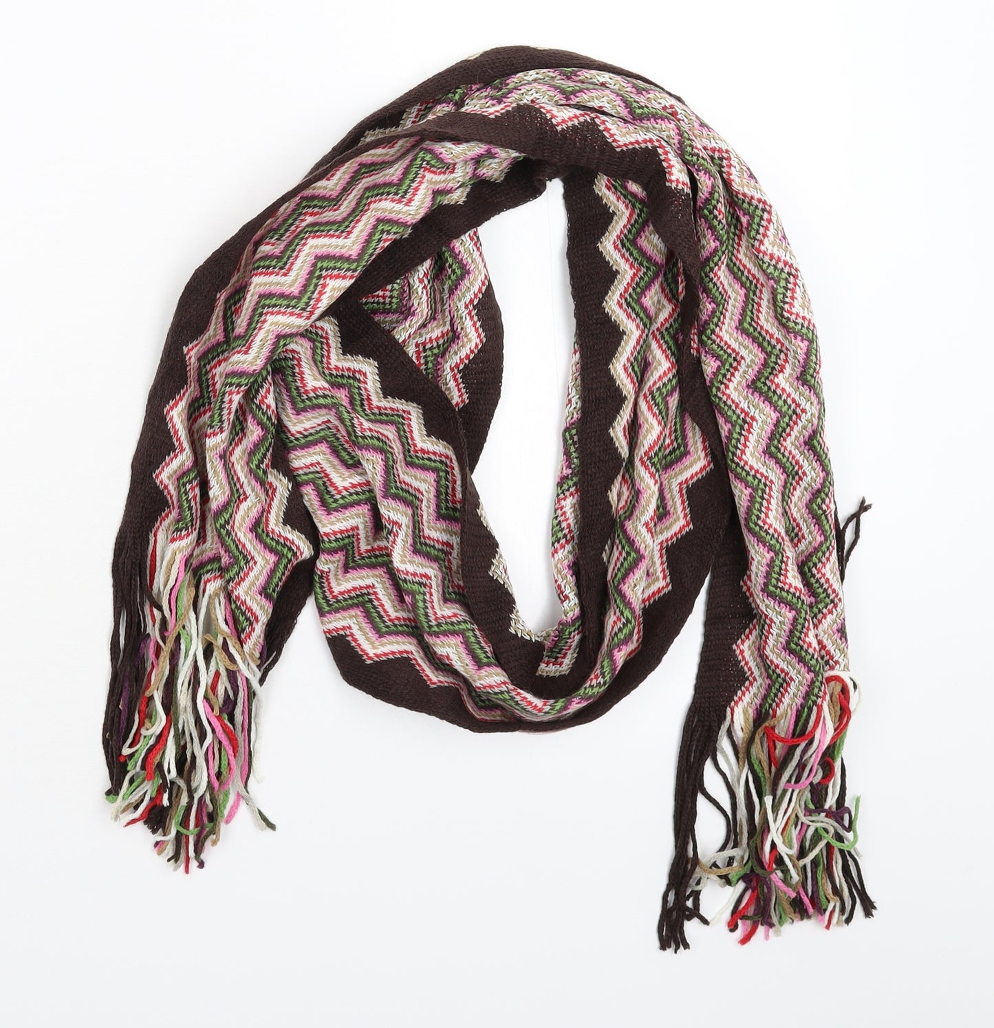 Preworn Womens Multicoloured Geometric Knit  Scarf