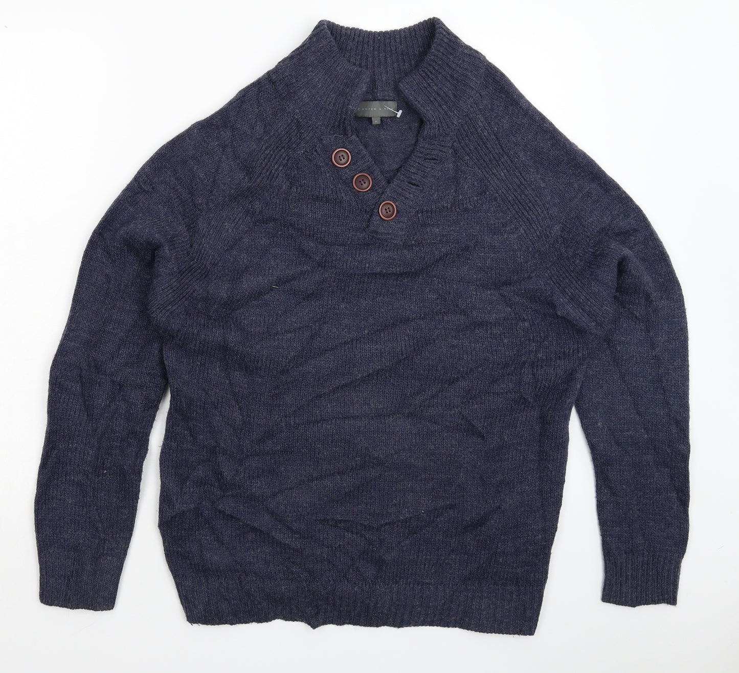 Carter & Rise Mens Blue  Knit Pullover Jumper Size M