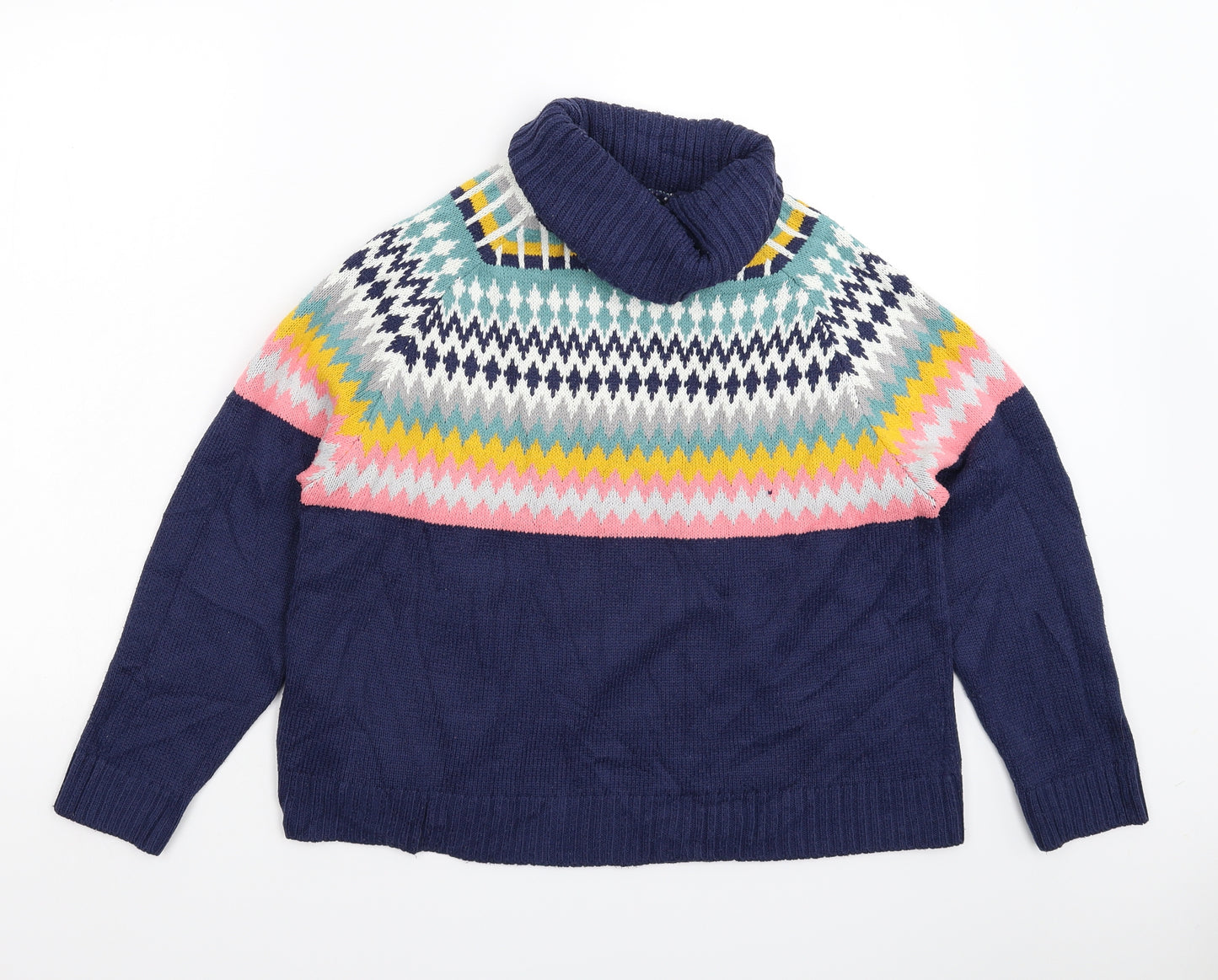 QED London Womens Multicoloured Geometric Knit Pullover Jumper Size L