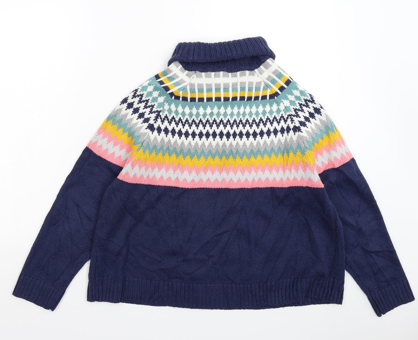 QED London Womens Multicoloured Geometric Knit Pullover Jumper Size L