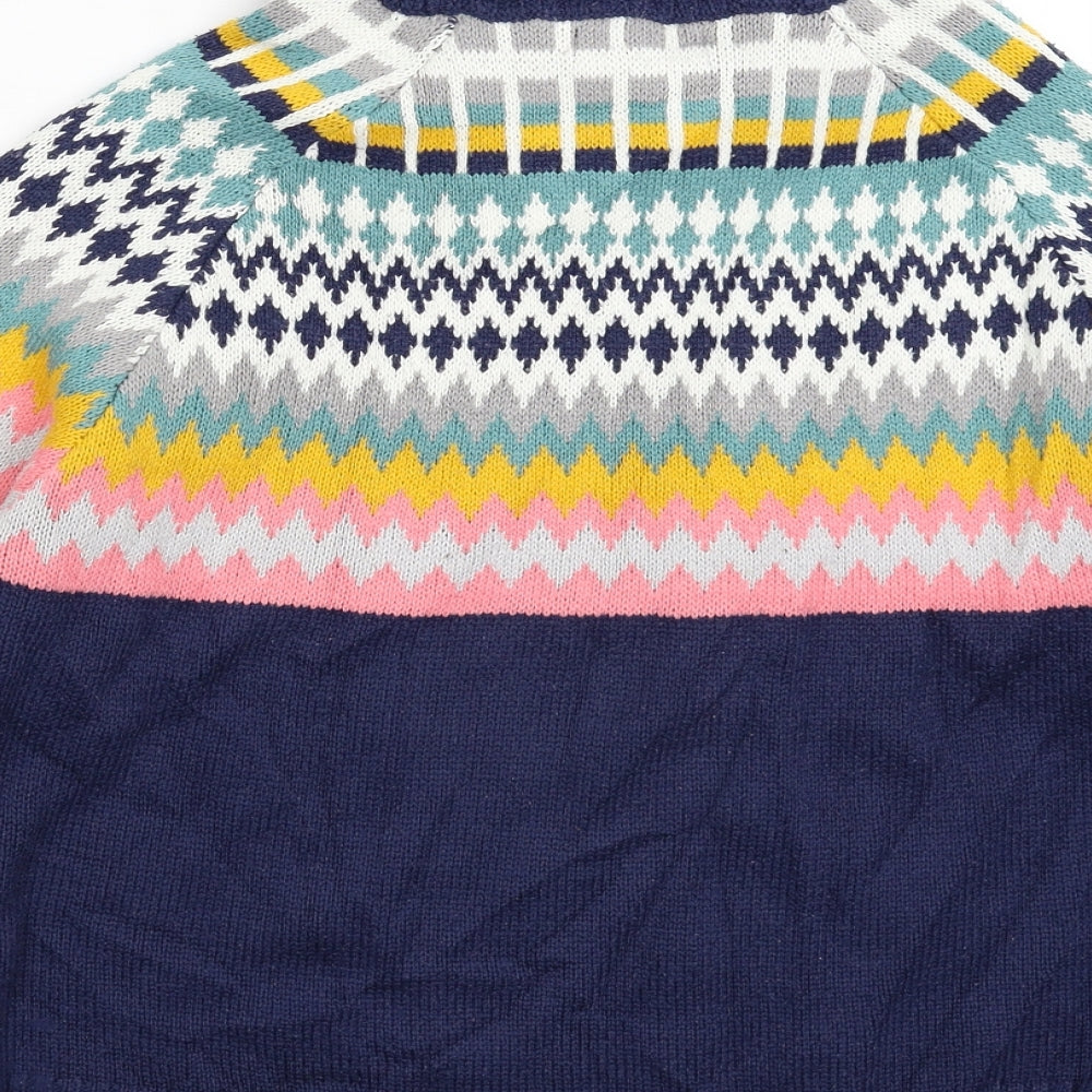 QED London Womens Multicoloured Geometric Knit Pullover Jumper Size L