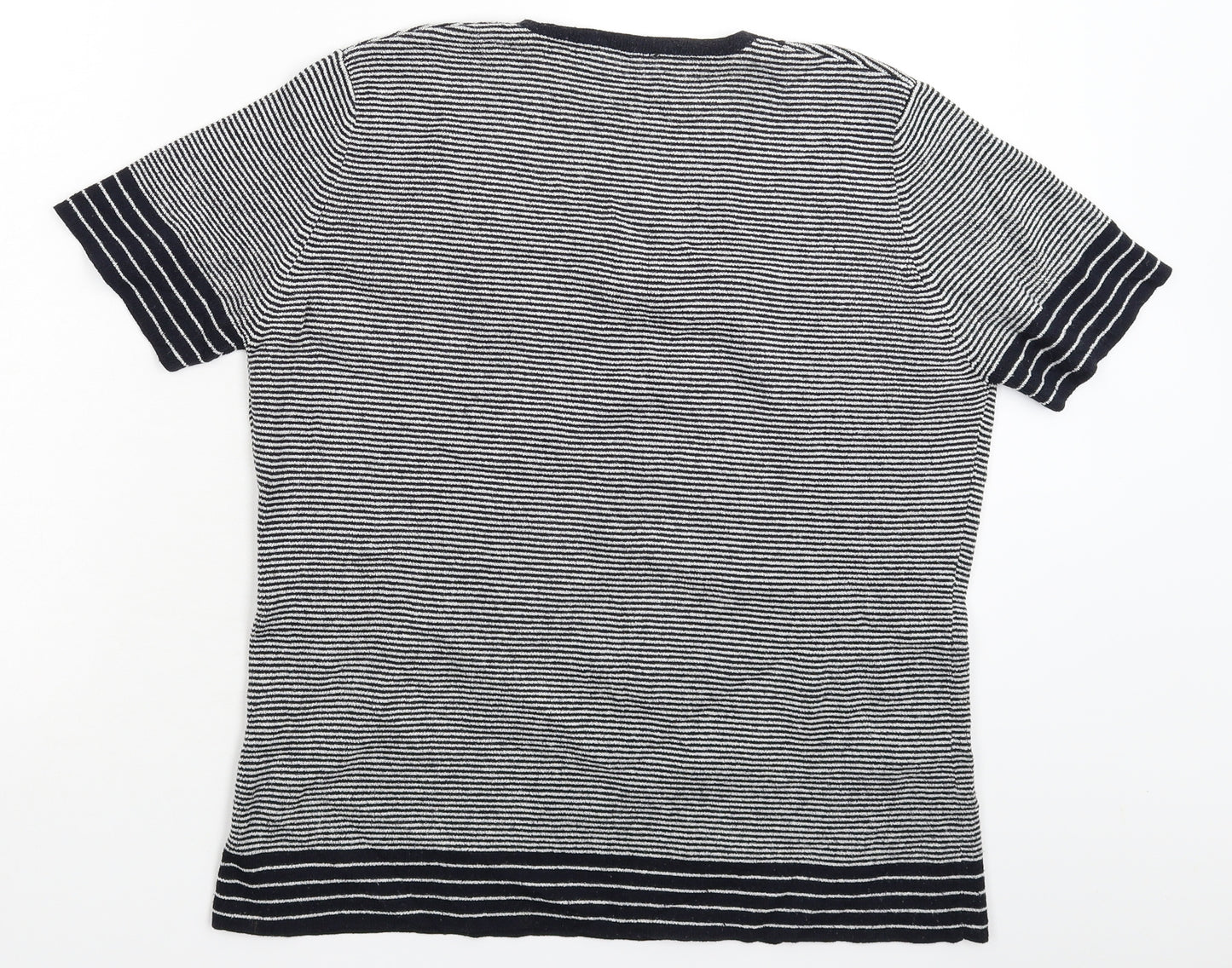 Preworn Womens Blue Striped Knit Pullover Jumper Size 14