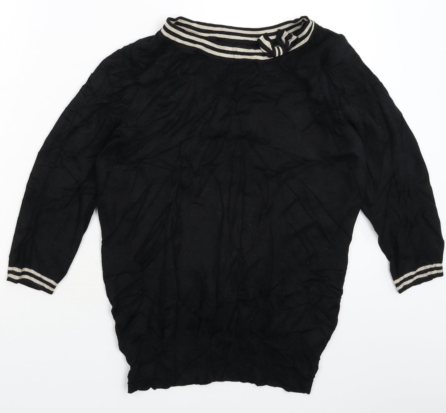 Wallis Womens Black  Knit Pullover Jumper Size 16