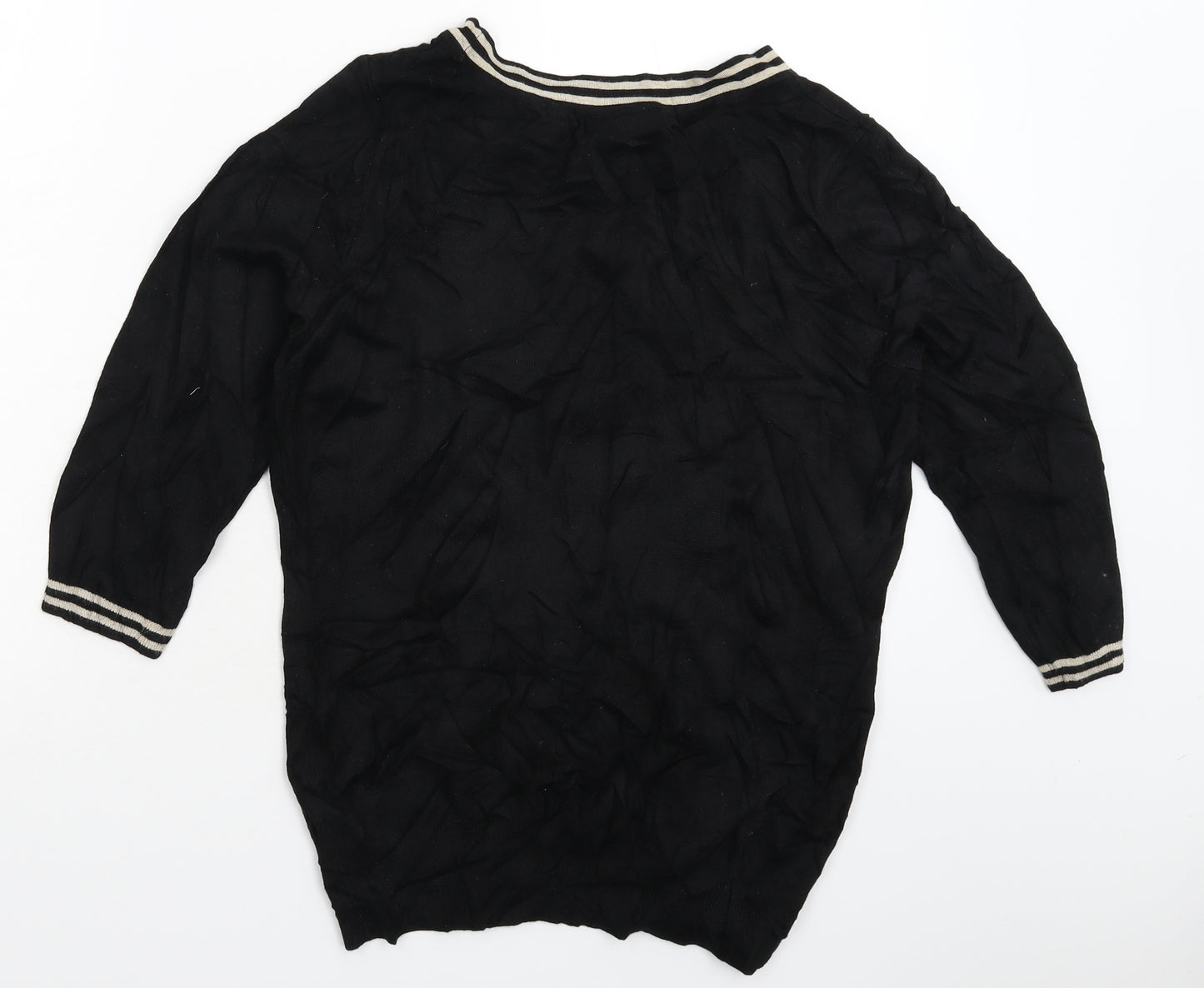 Wallis Womens Black  Knit Pullover Jumper Size 16
