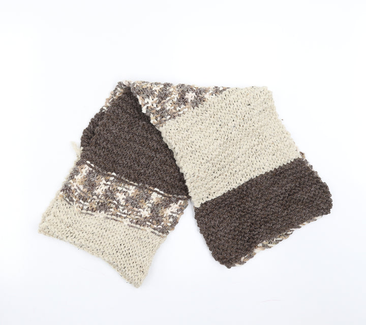 Preworn Womens Brown Striped Scarf