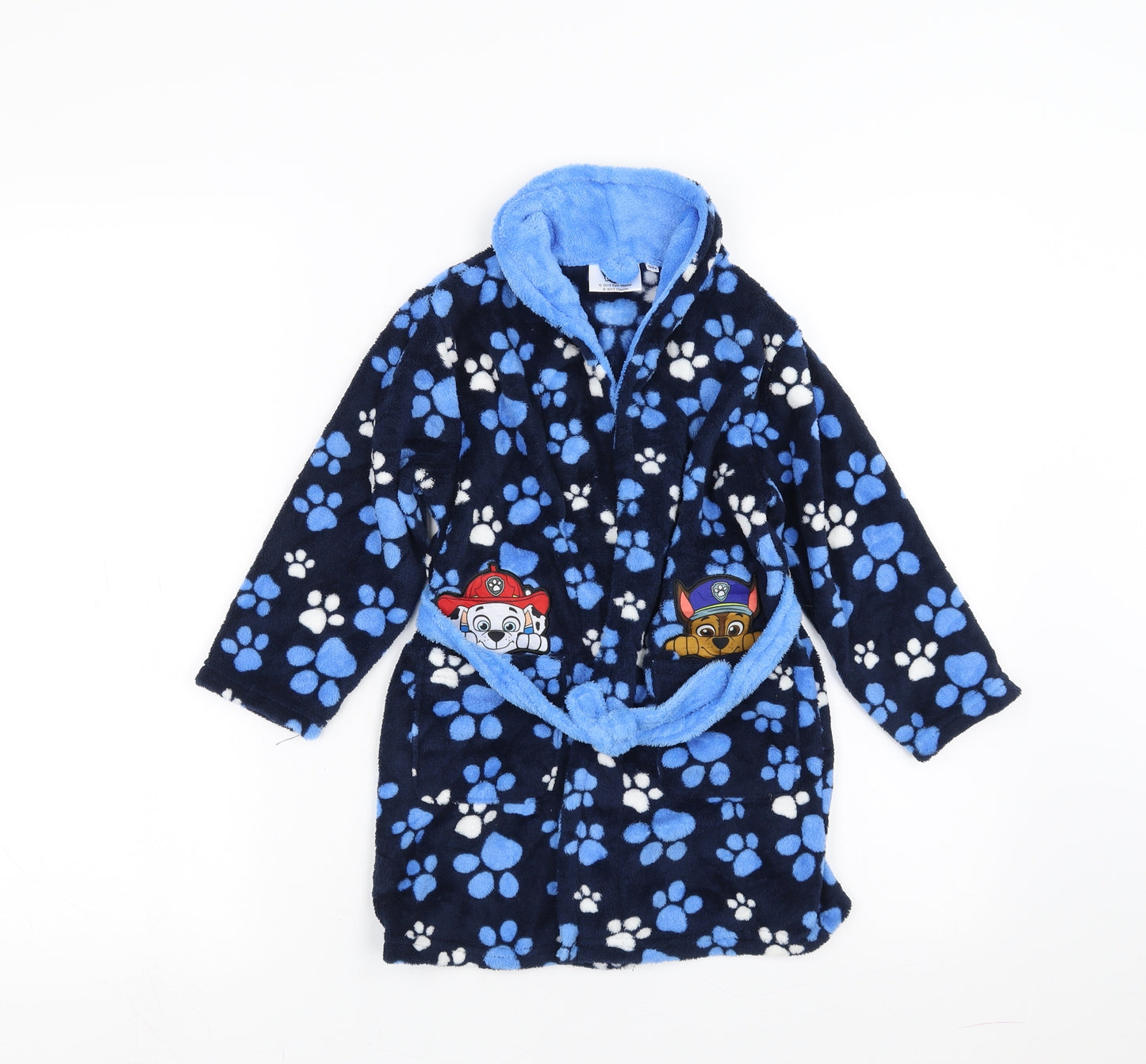 Paw Petrol Boys Blue Solid Fleece  Robe Size 3-4 Years  - paw patrol