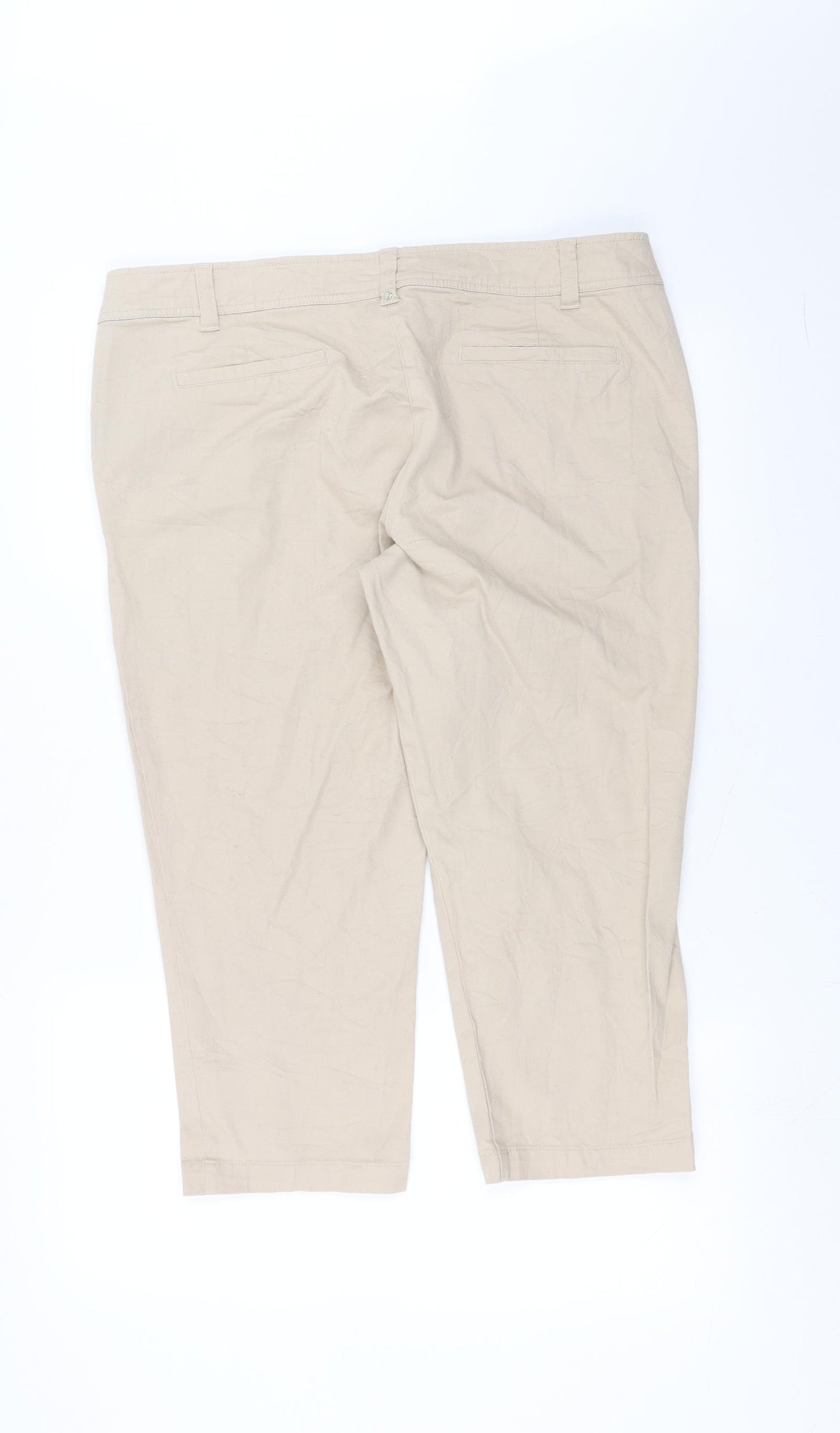 Wallis Womens Beige   Cropped Trousers Size 18 L21 in