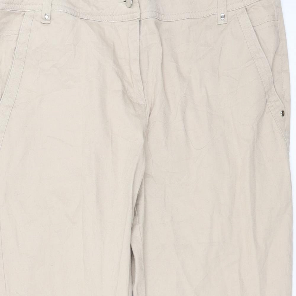 Wallis Womens Beige   Cropped Trousers Size 18 L21 in