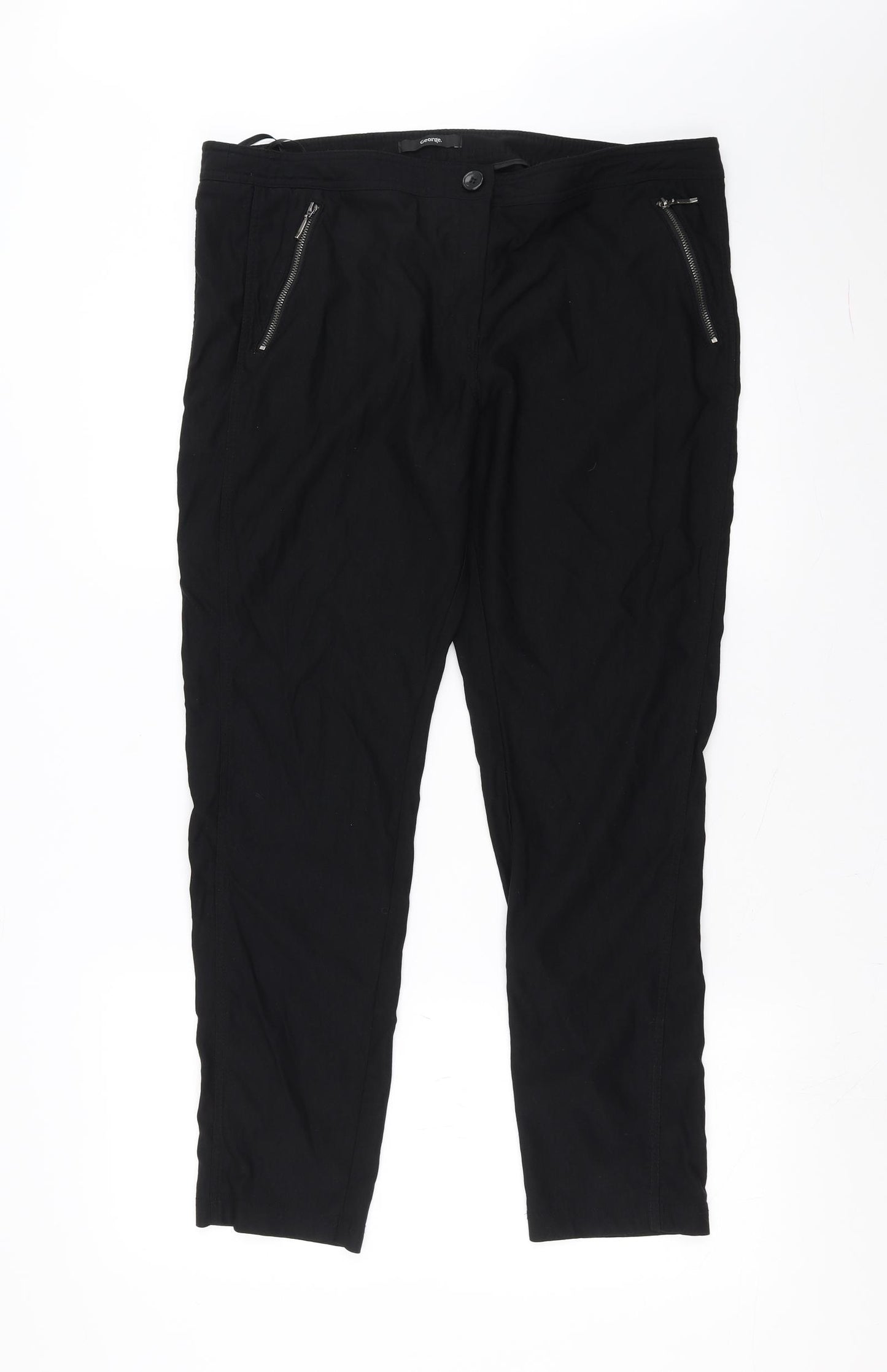 George Womens Black   Trousers  Size 18 L28 in