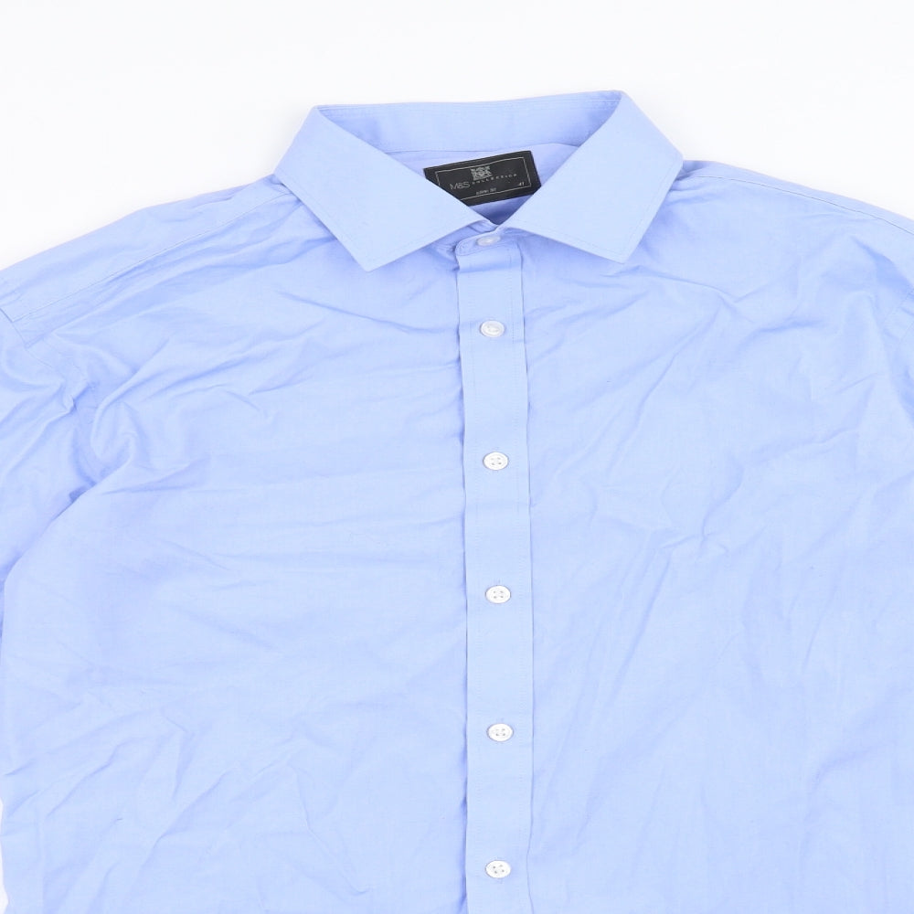 Marks and Spencer Mens Blue    Dress Shirt Size 16