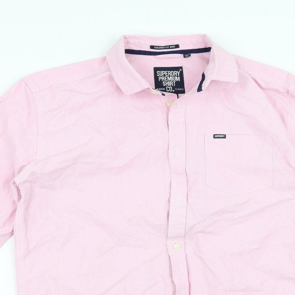 Superdry Mens Pink Striped   Button-Up Size M  - Tailored fit