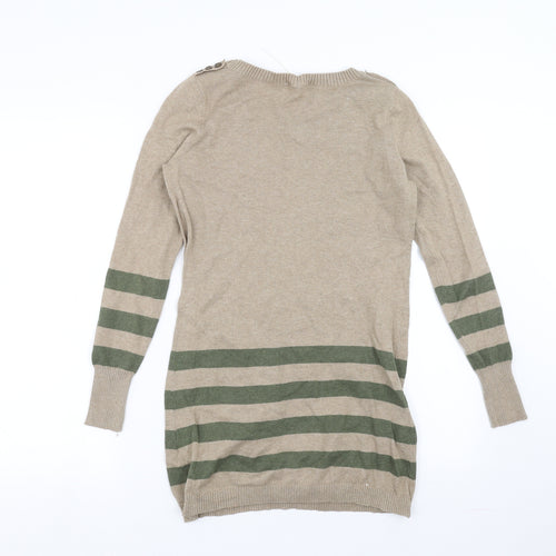 New Look Womens Beige  Knit Jumper Dress  Size 12