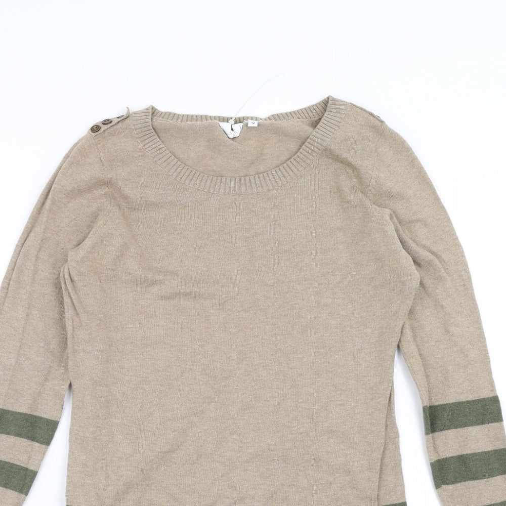 New Look Womens Beige  Knit Jumper Dress  Size 12