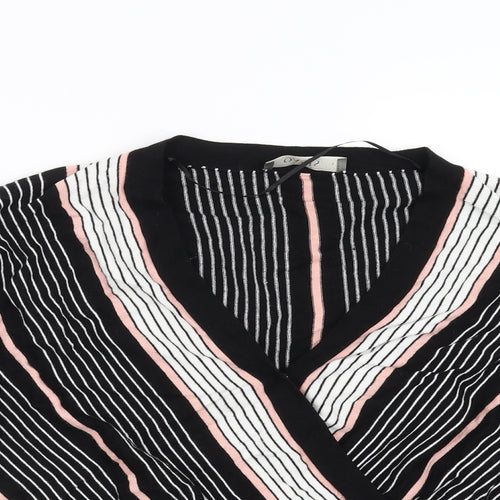 Oasis Womens Black Striped  Pullover Jumper Size S