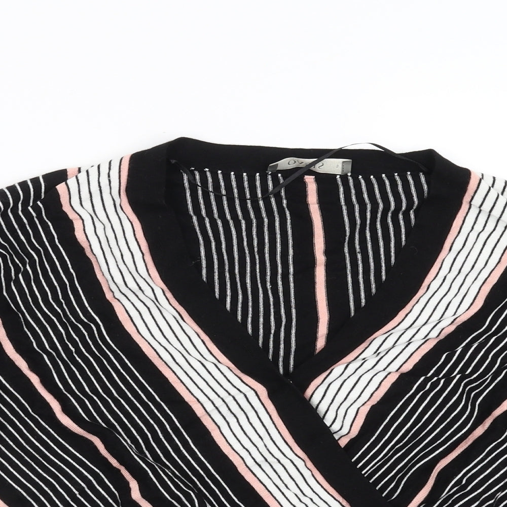 Oasis Womens Black Striped  Pullover Jumper Size S