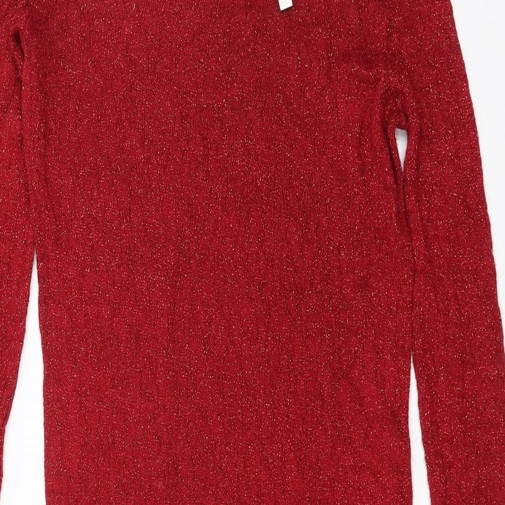 ASOS Womens Red  Knit Jumper Dress  Size 10