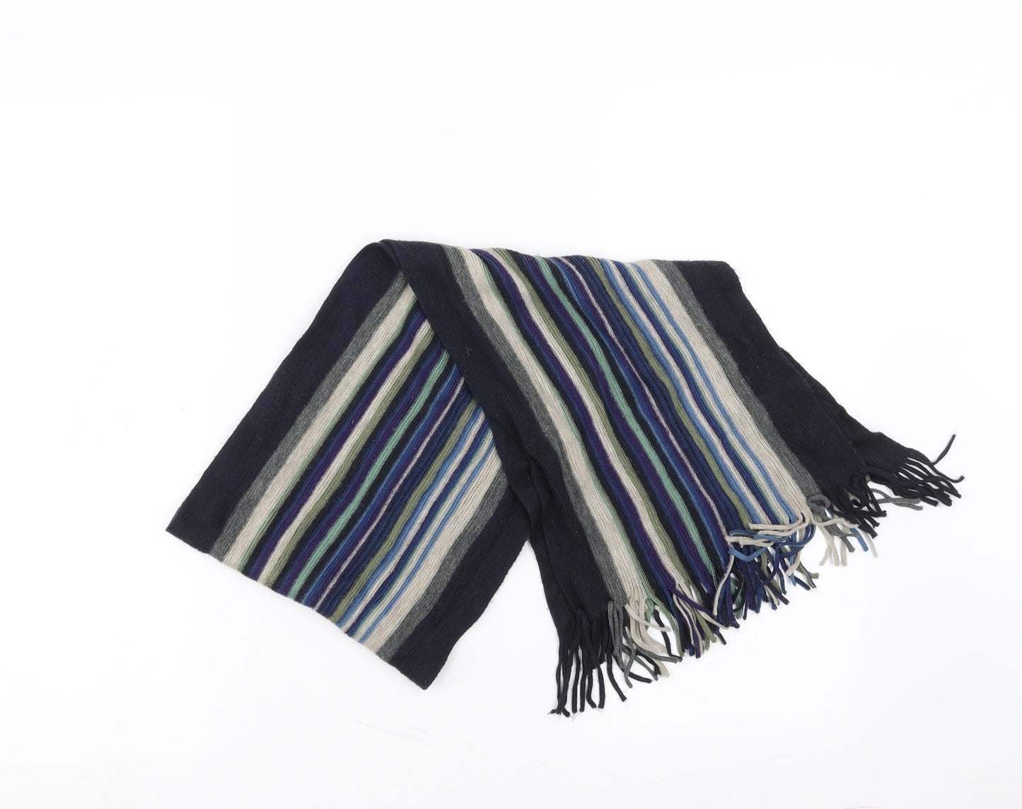 Preworn Mens Blue Striped  Scarf  One Size