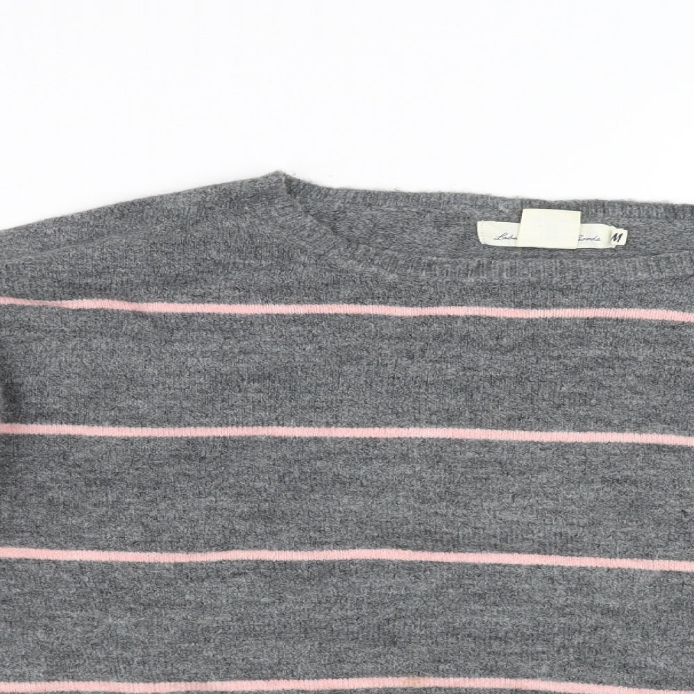 H&M Womens Grey Striped  Pullover Jumper Size M