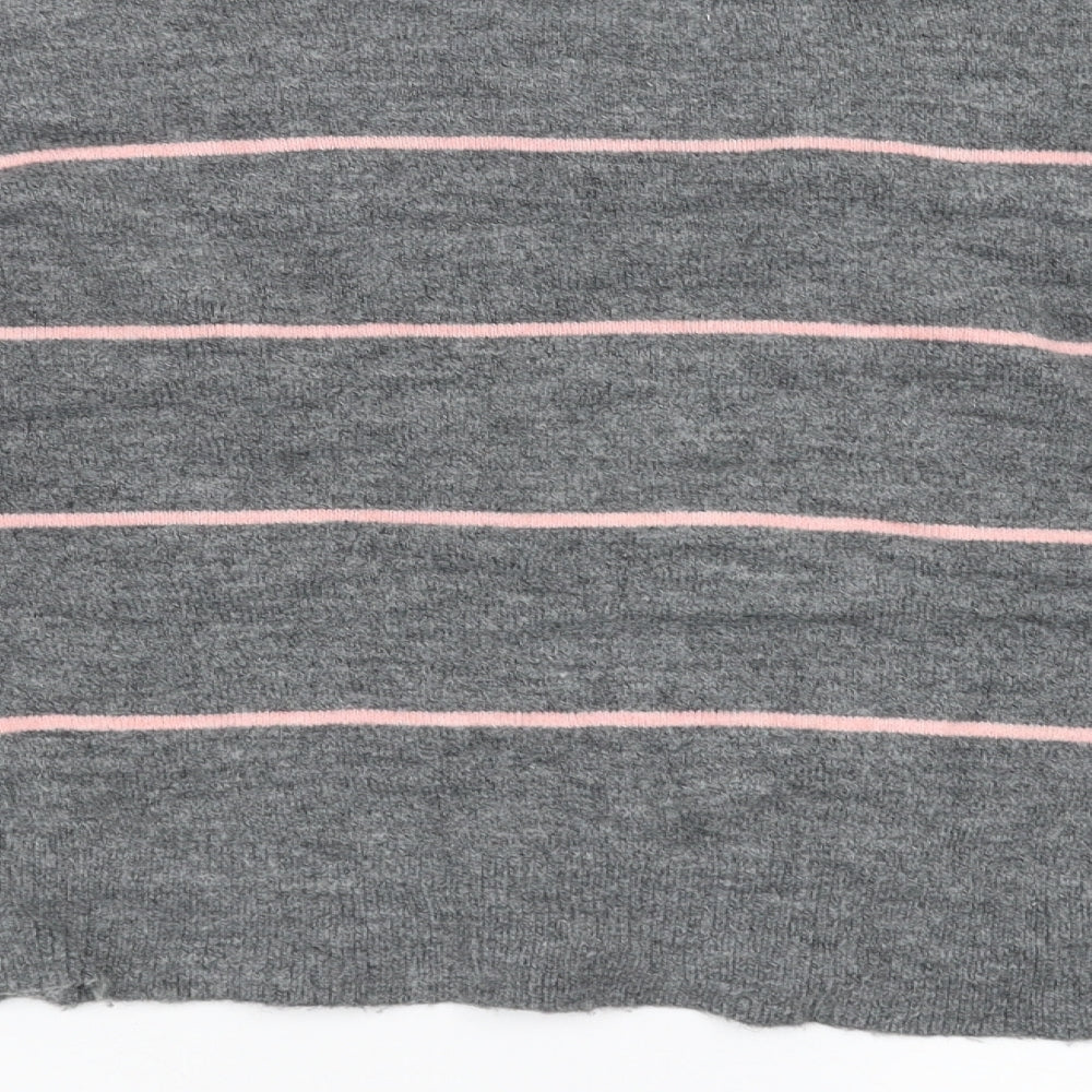 H&M Womens Grey Striped  Pullover Jumper Size M